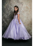 Petite Adele Little Girls Lilac Embroidered Bodice Off Shoulder Tulle Gown 2-6 - SophiasStyle.com